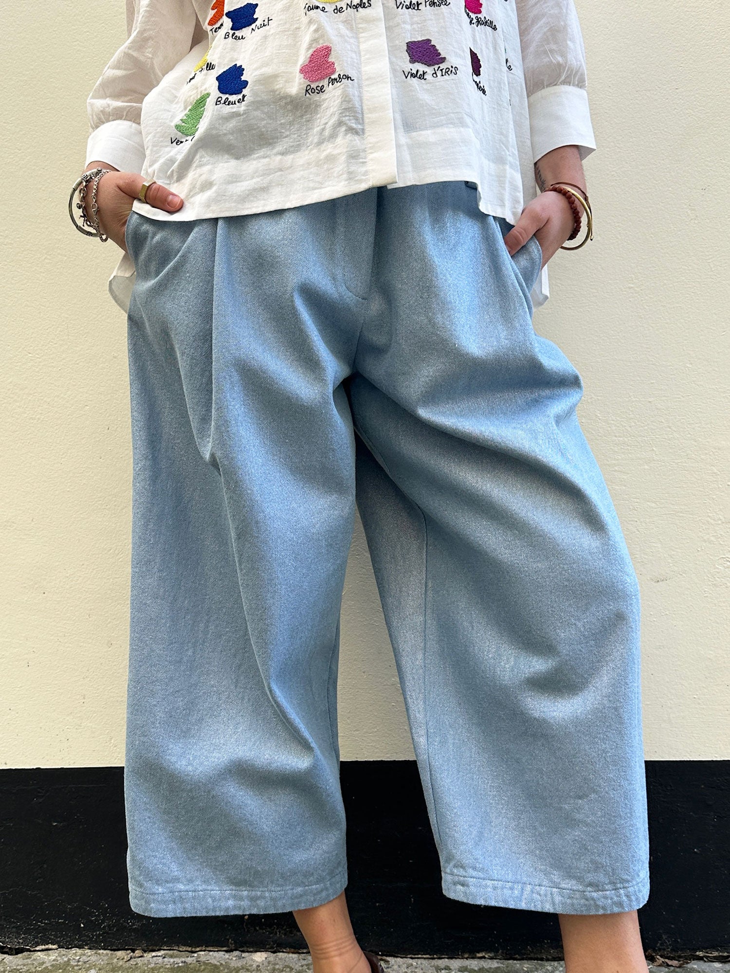 GOLD JEAN TROUSERS DENIM GOLD