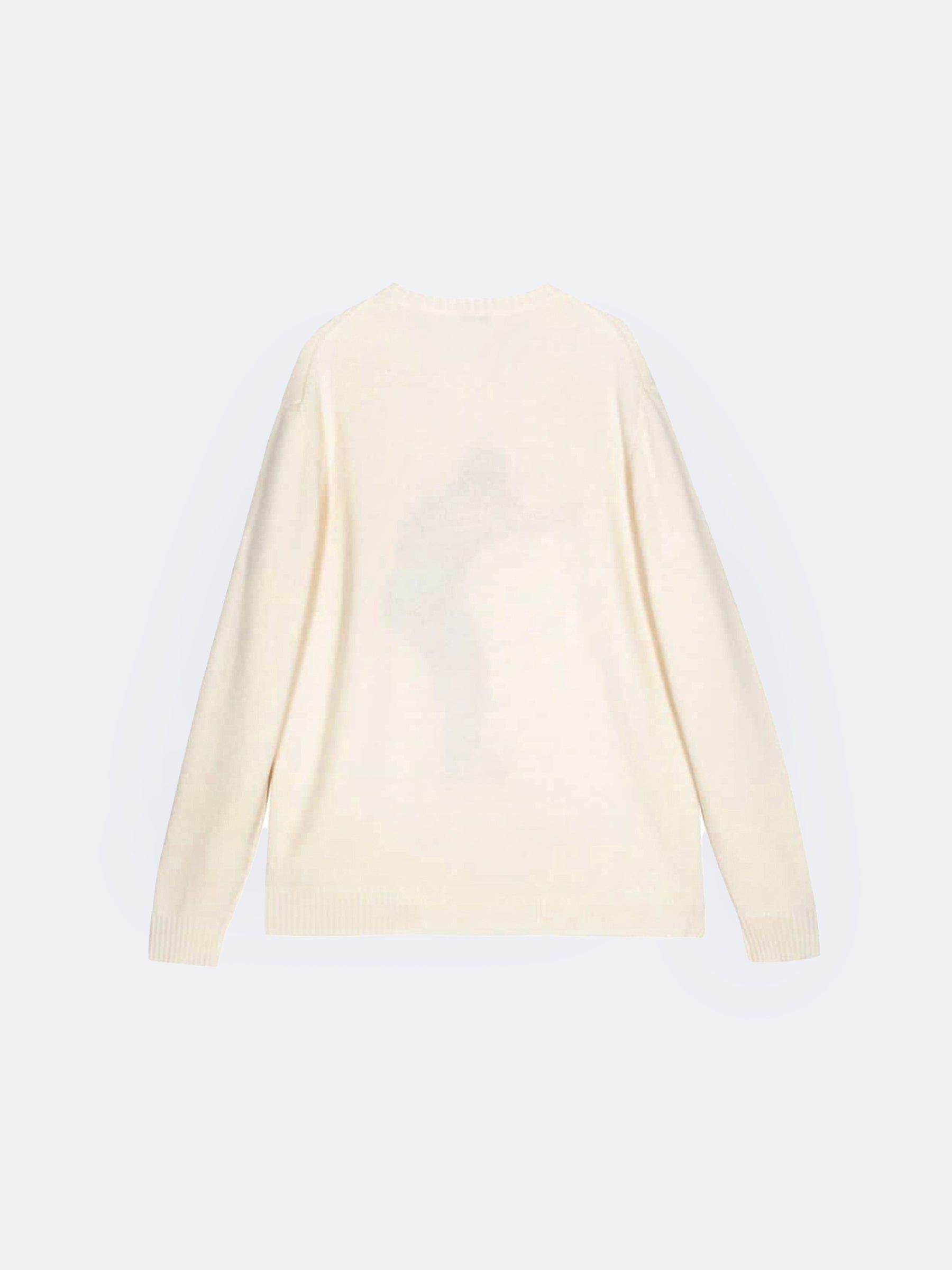 EMBROIDERED BOXER CREWNECK KNIT CREAM - Image 3