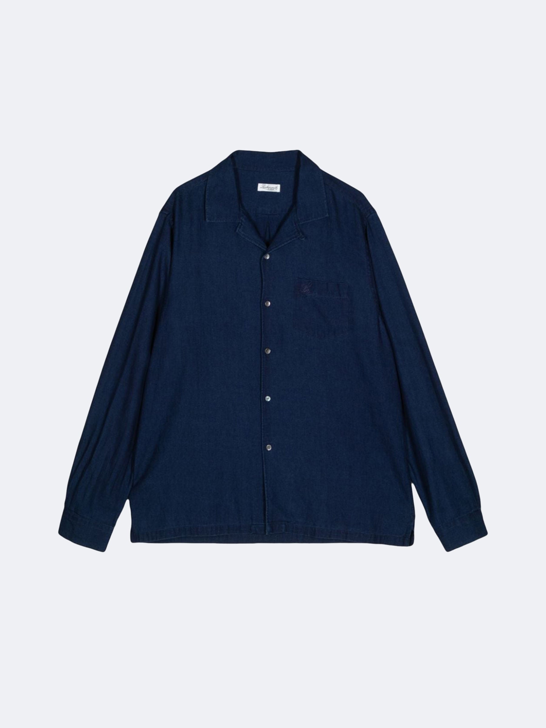 OPEN COLLAR OVERSHIRT INDIGO - Image 3