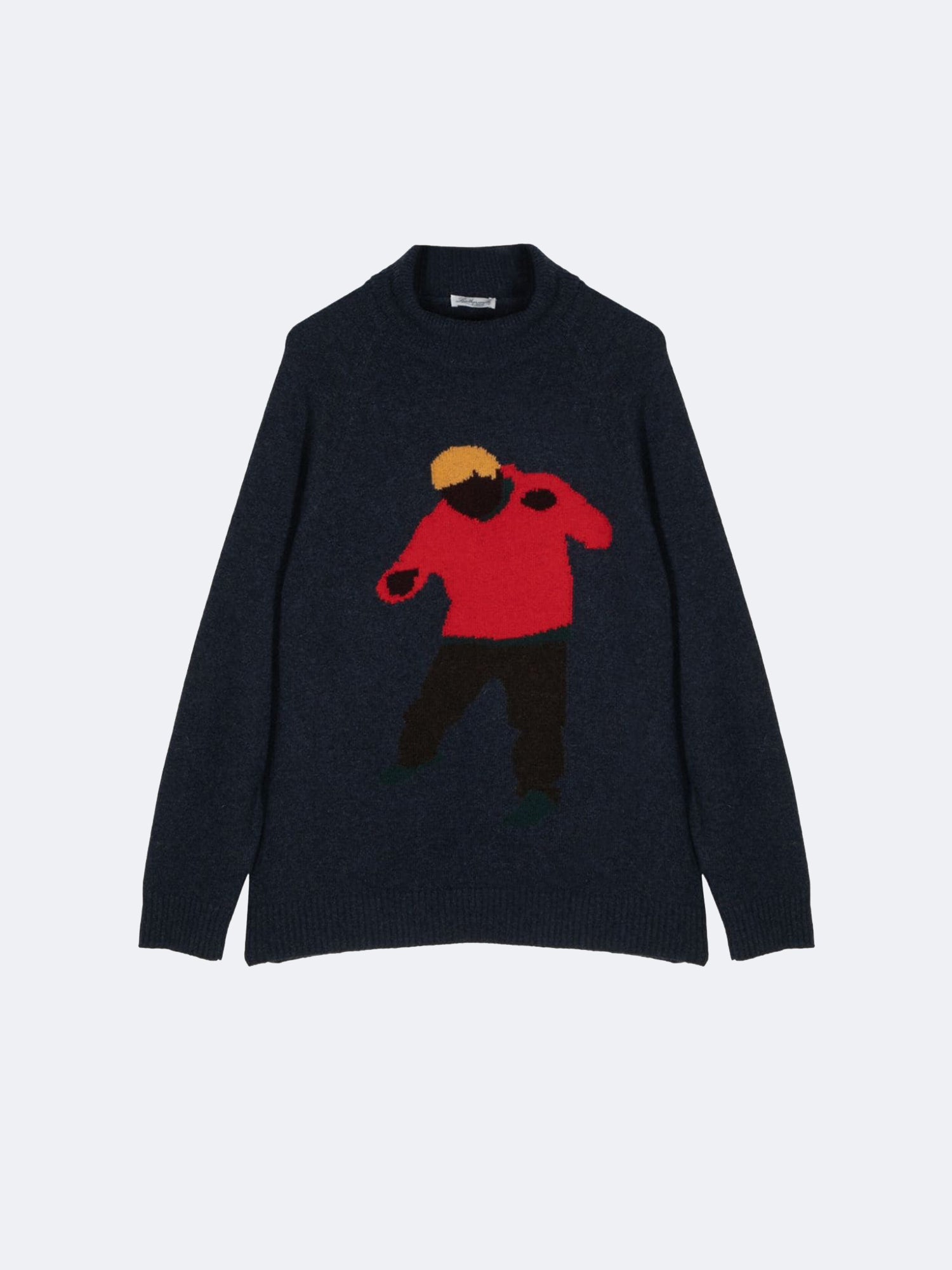 INTARSIA BOXER ROLL NECK NAVY - Image 2