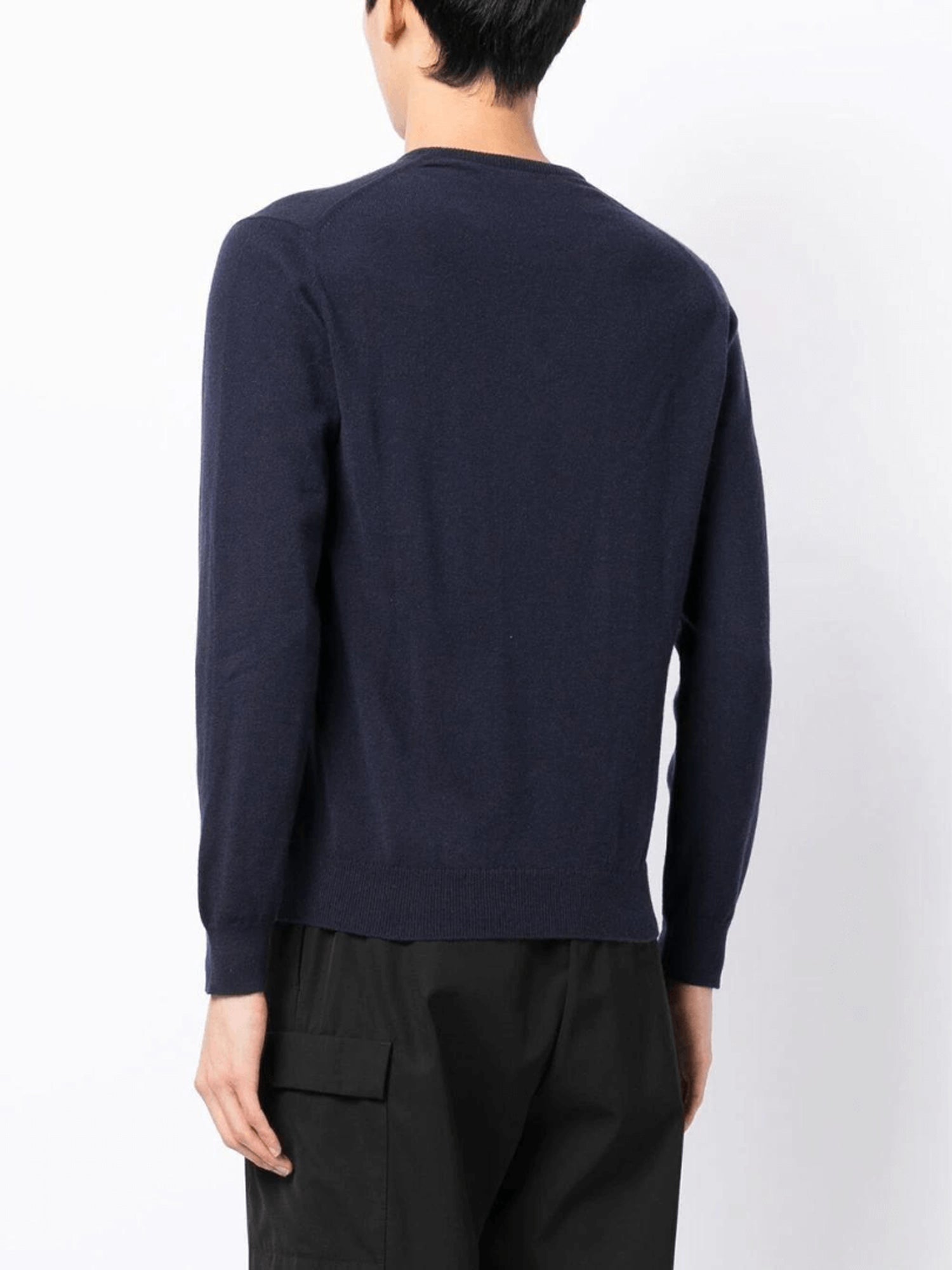 CASHMERE V-NECK SWEATER NAVY - Image 4