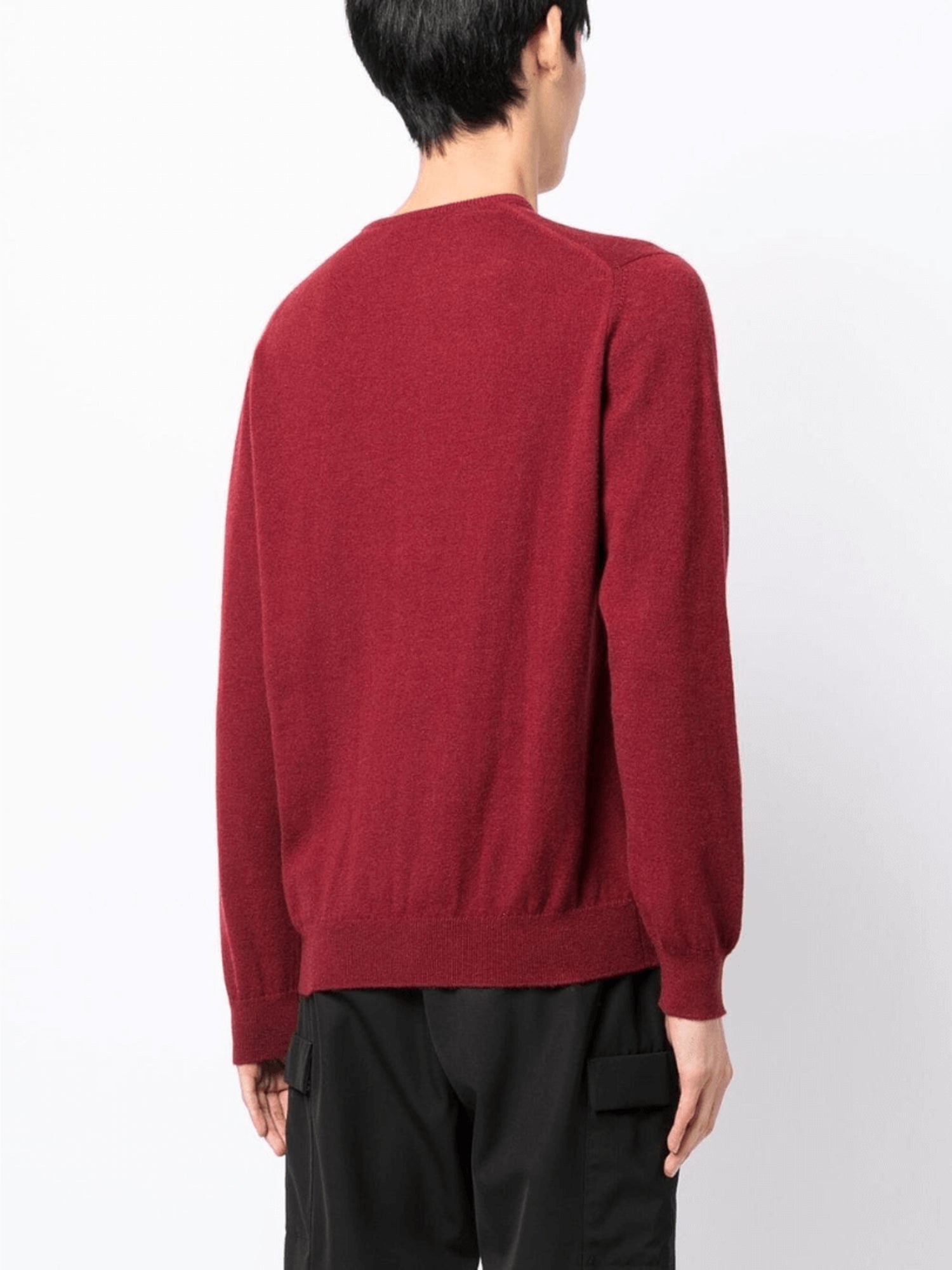 CASHMERE V-NECK SWEATER BURGUNDY - Image 4