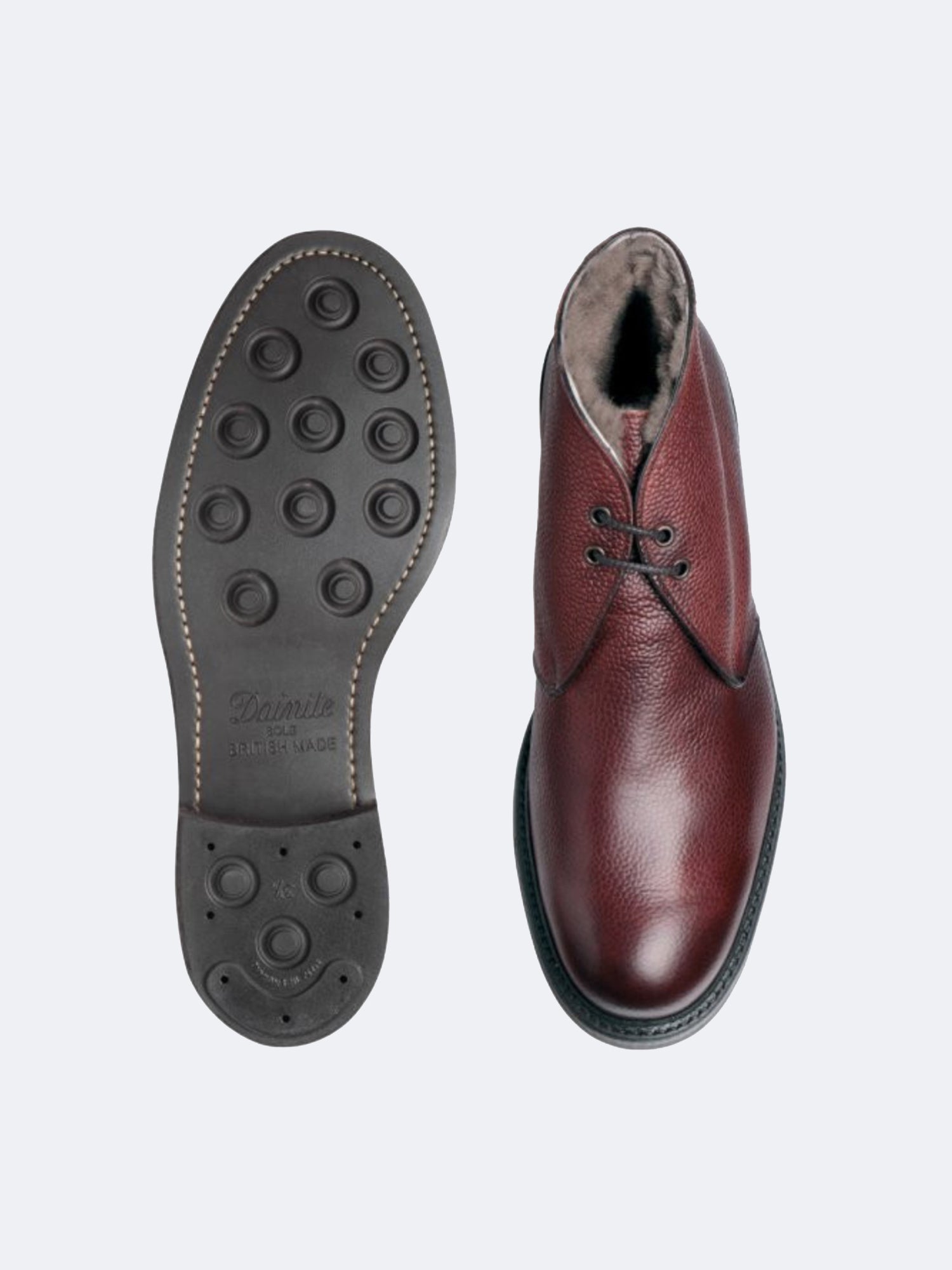 SHACKLETON FUR LEATHER SHOE BURGUNDY - Image 3