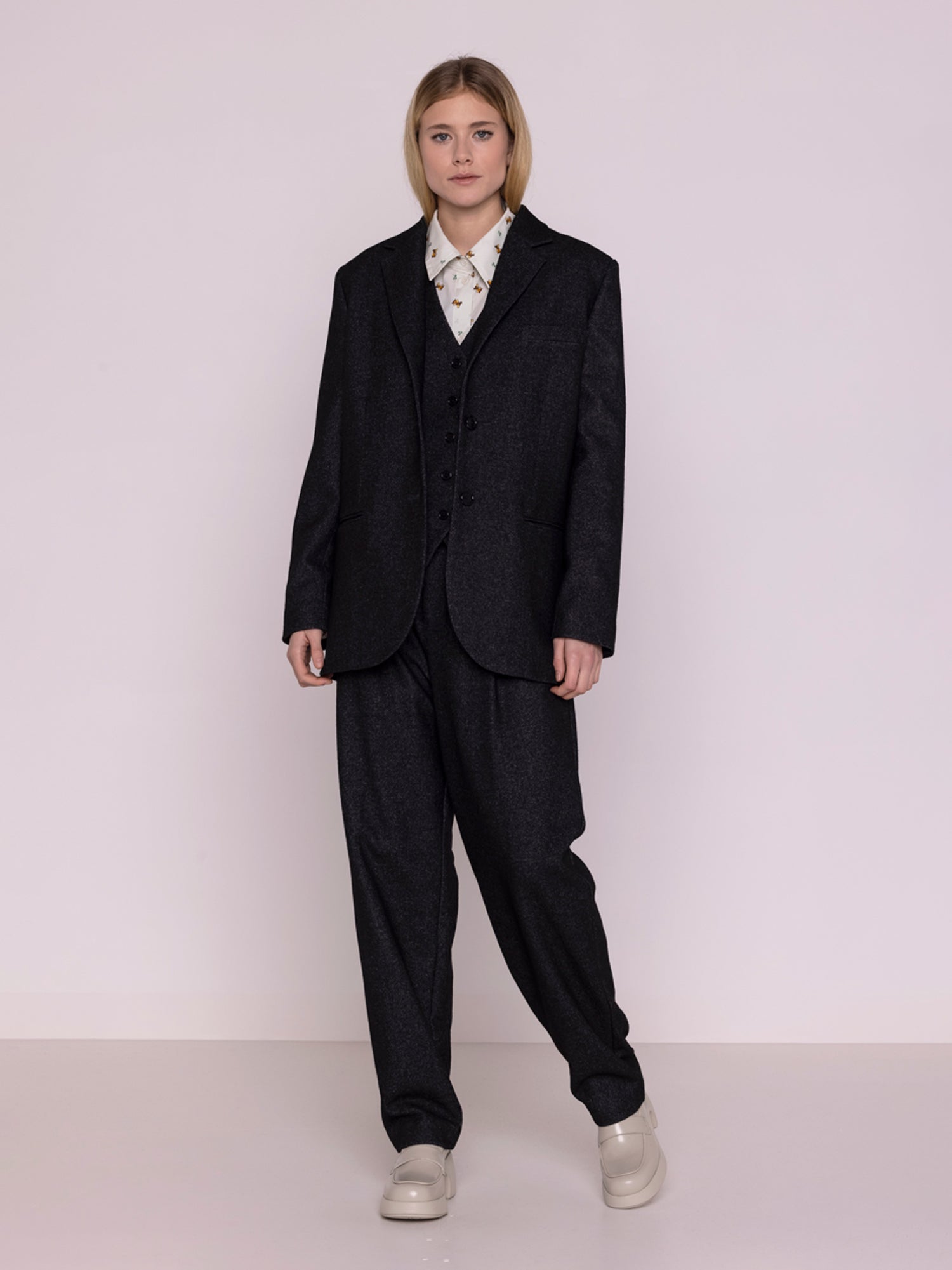 WOOL BLAZER DARK GREY - Image 2