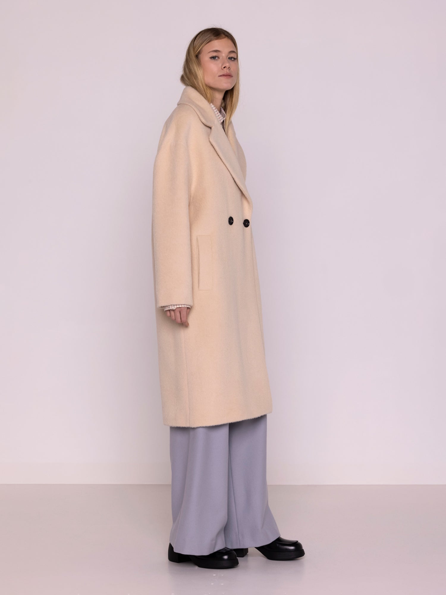 UNIFACE WOOL COAT OAT - Image 3