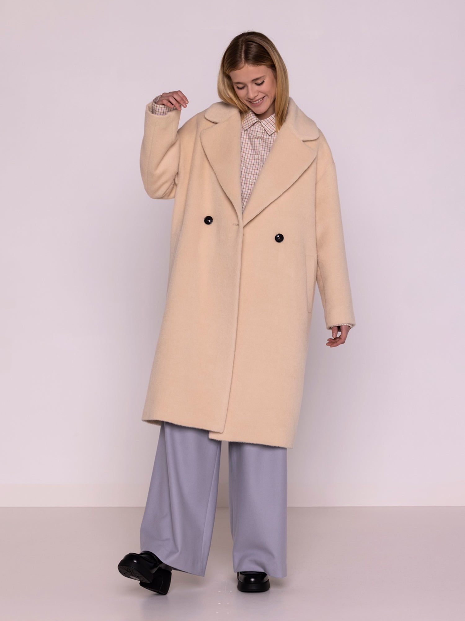 UNIFACE WOOL COAT OAT - Image 2