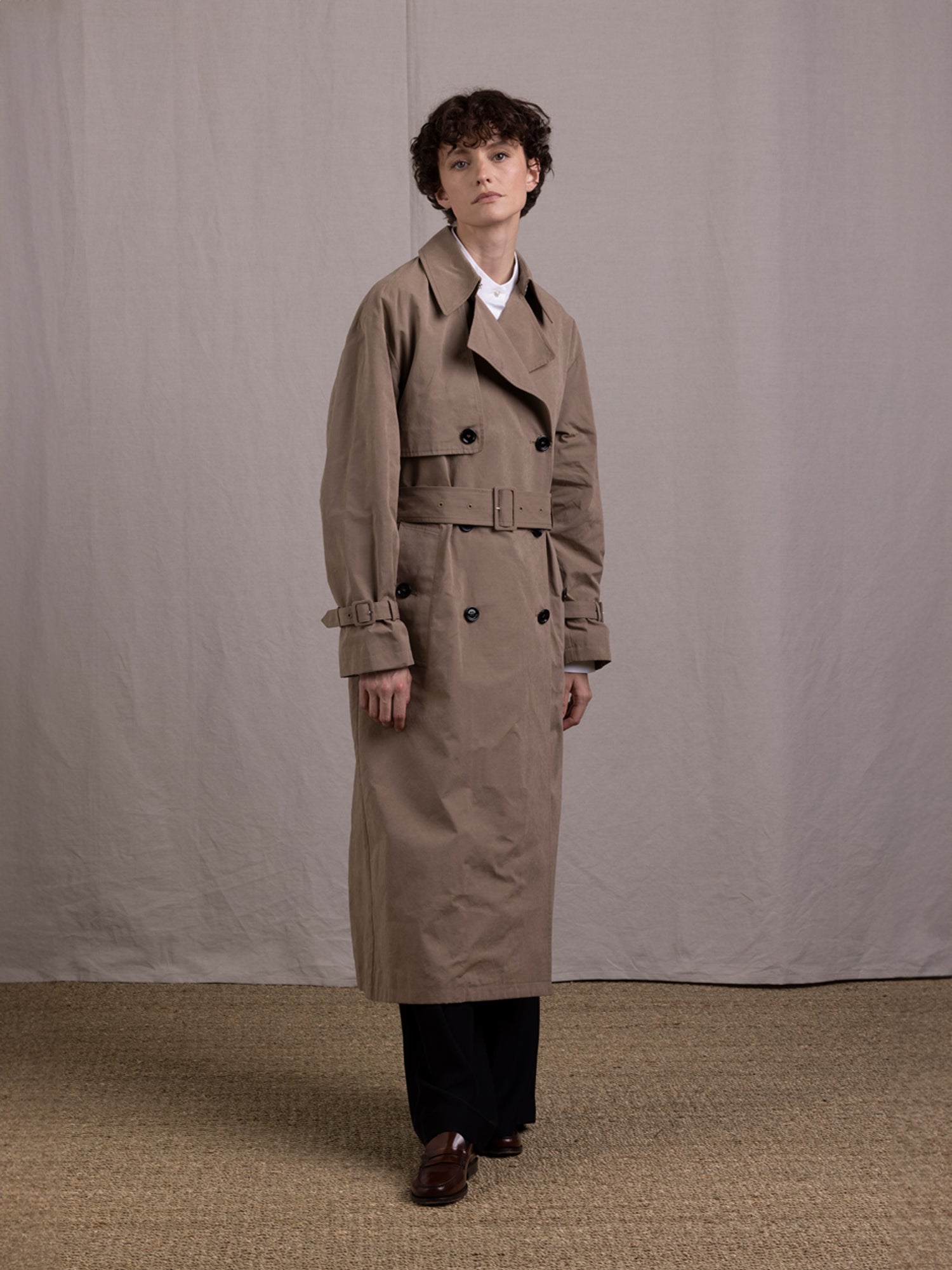 TRENCH COAT BELTED TAUPE - Image 3