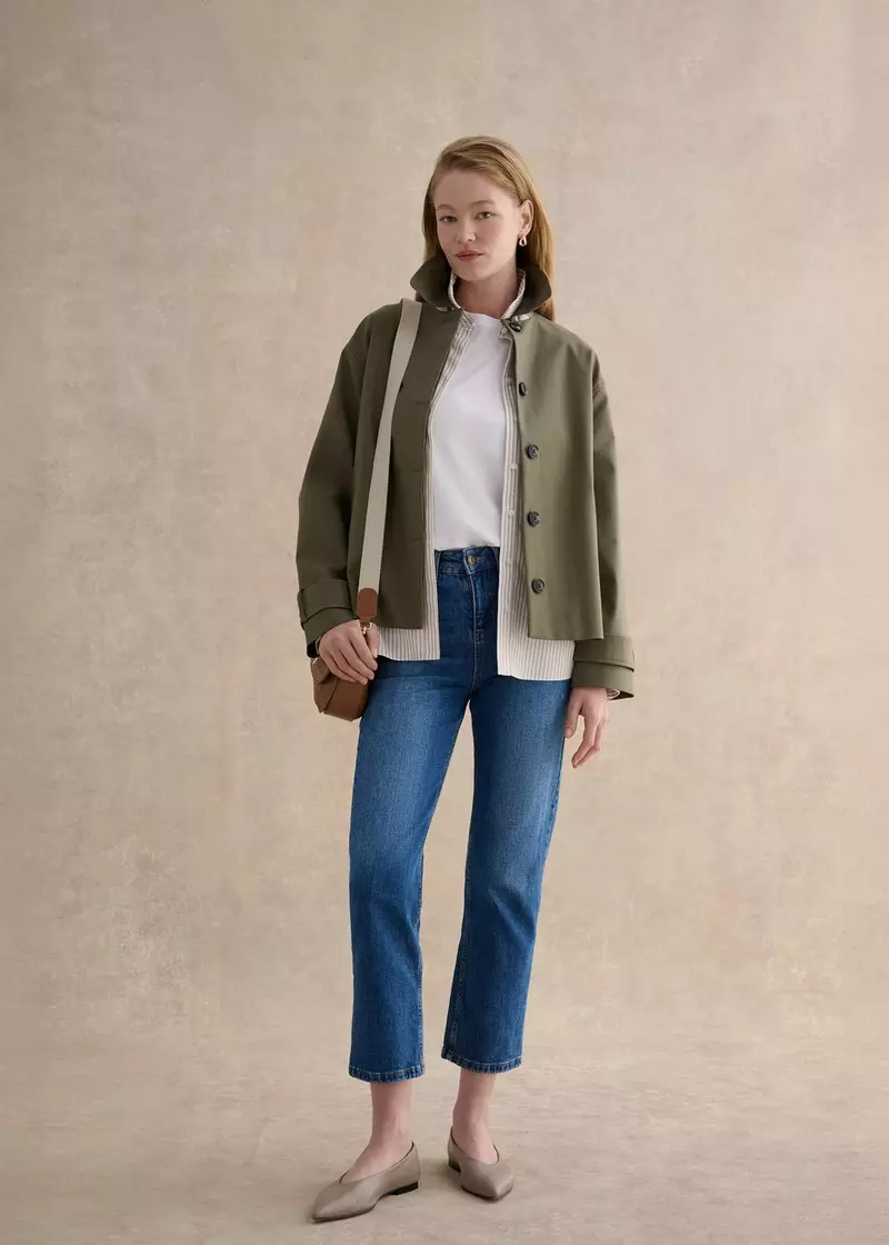 Petite Frida Shower Resistant Trench Coat, Olive Green, hi-res