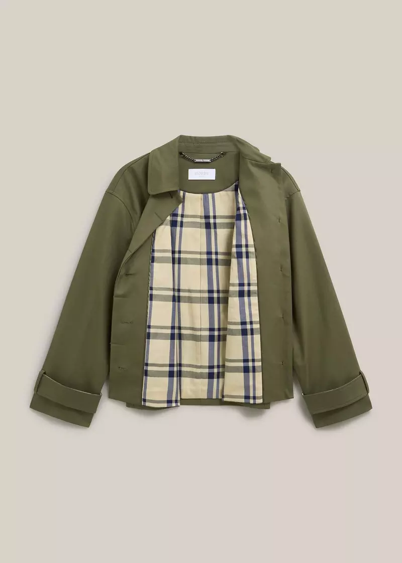 Petite Frida Shower Resistant Trench Coat, Olive Green, hi-res