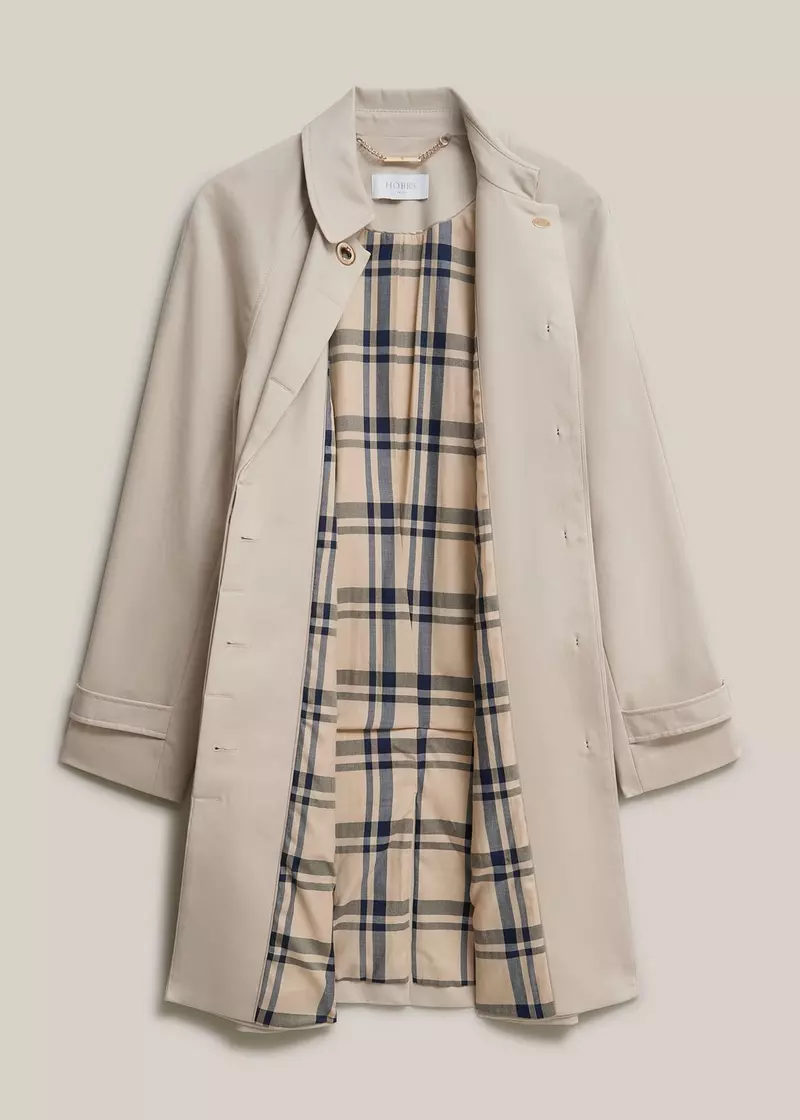 Petite Vivienne Shower Resistant Trench Coat, Buff Grey, hi-res