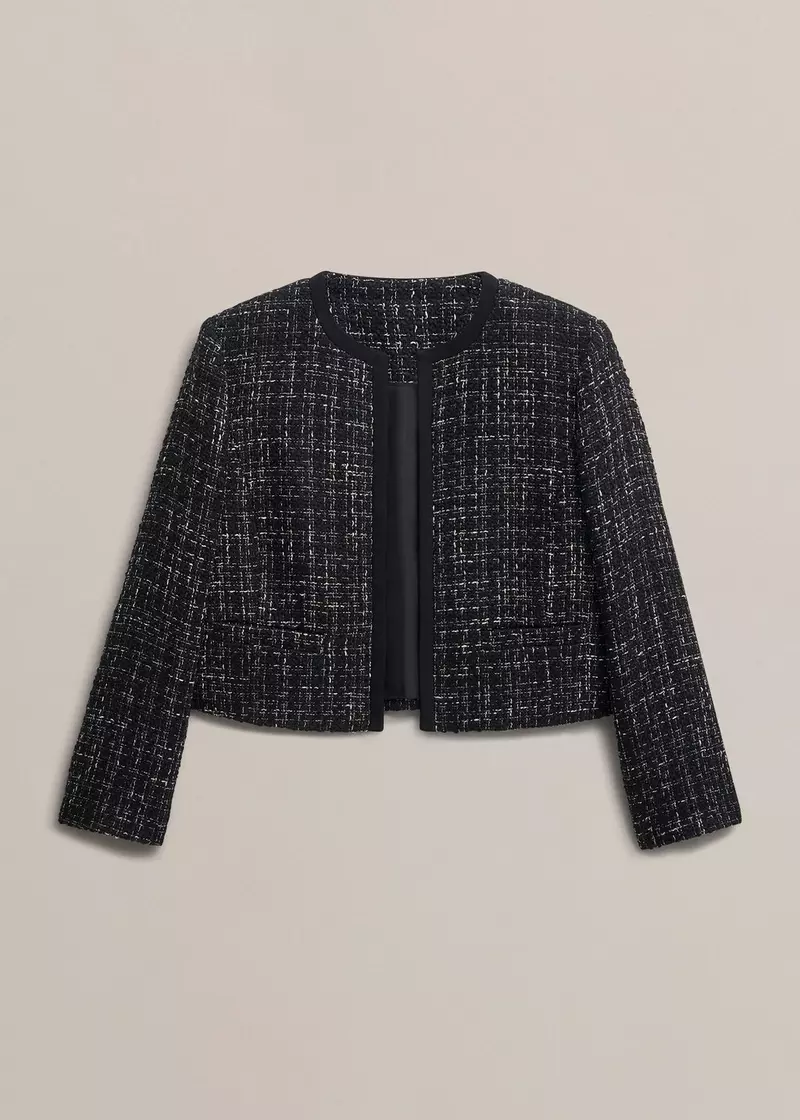 Petite Esme Match Black Jacket, Black White, hi-res