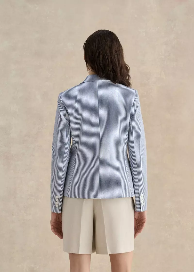 Blake Seersucker Jacket, Blue White, hi-res