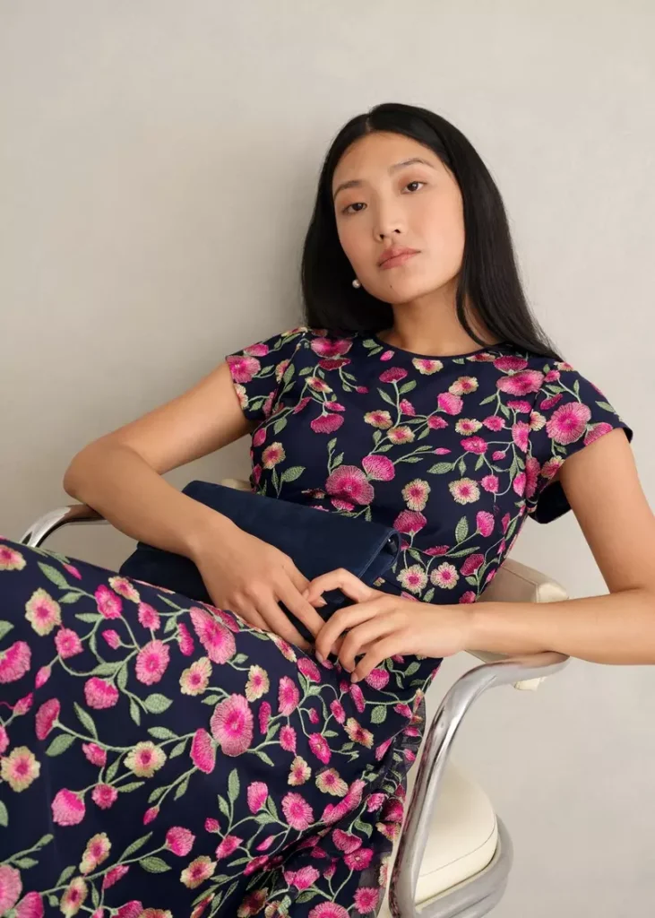 Tia Embroidered Dress, Midnight Multi, hi-res