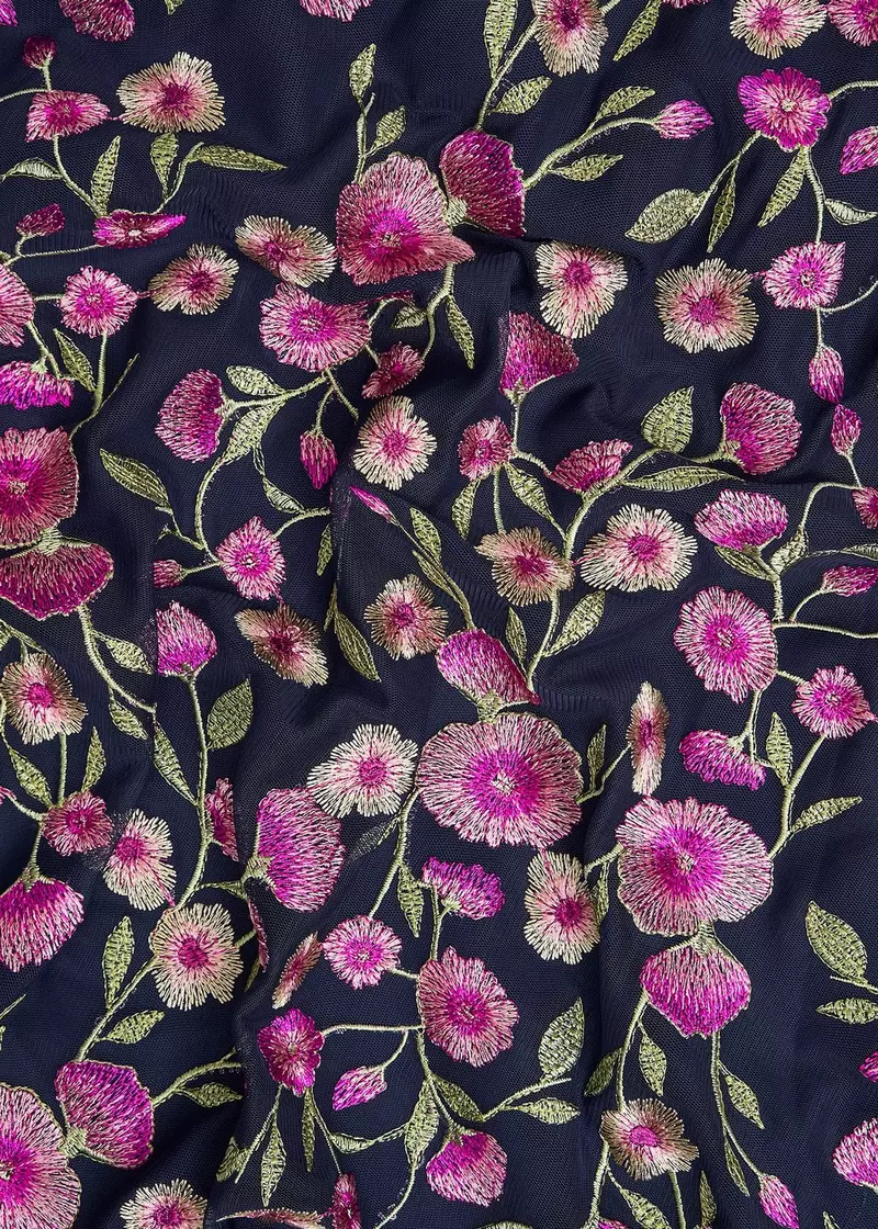 Petite Tia Embroidered Dress, Midnight Multi, hi-res