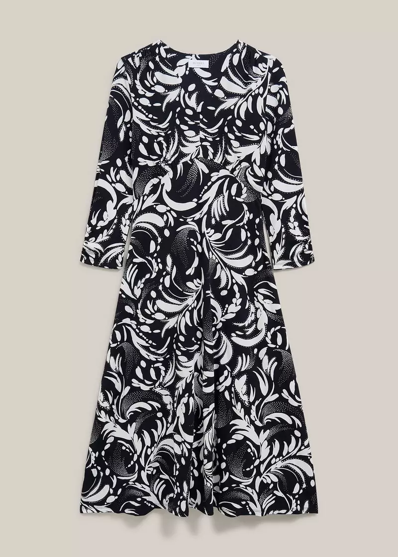 Petite Deborah Dress, Navy Ivory, hi-res