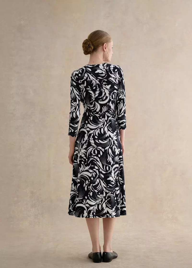 Petite Deborah Dress, Navy Ivory, hi-res