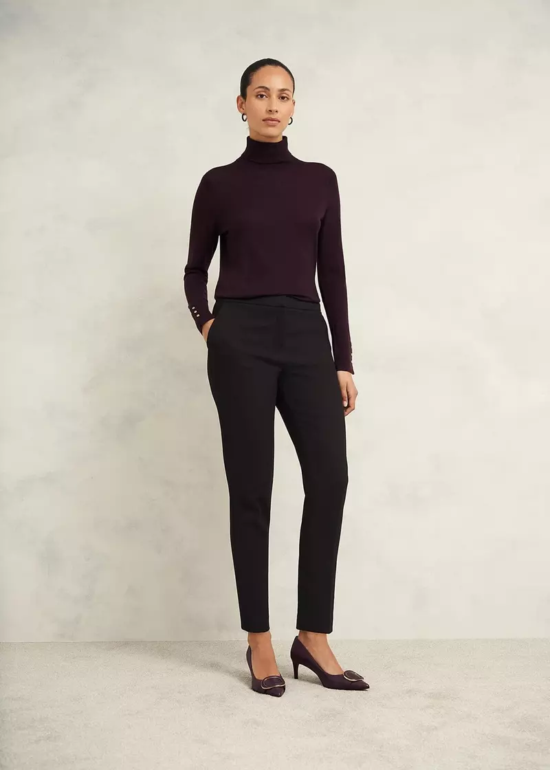 Petite Mia Slim Trousers, Black, hi-res