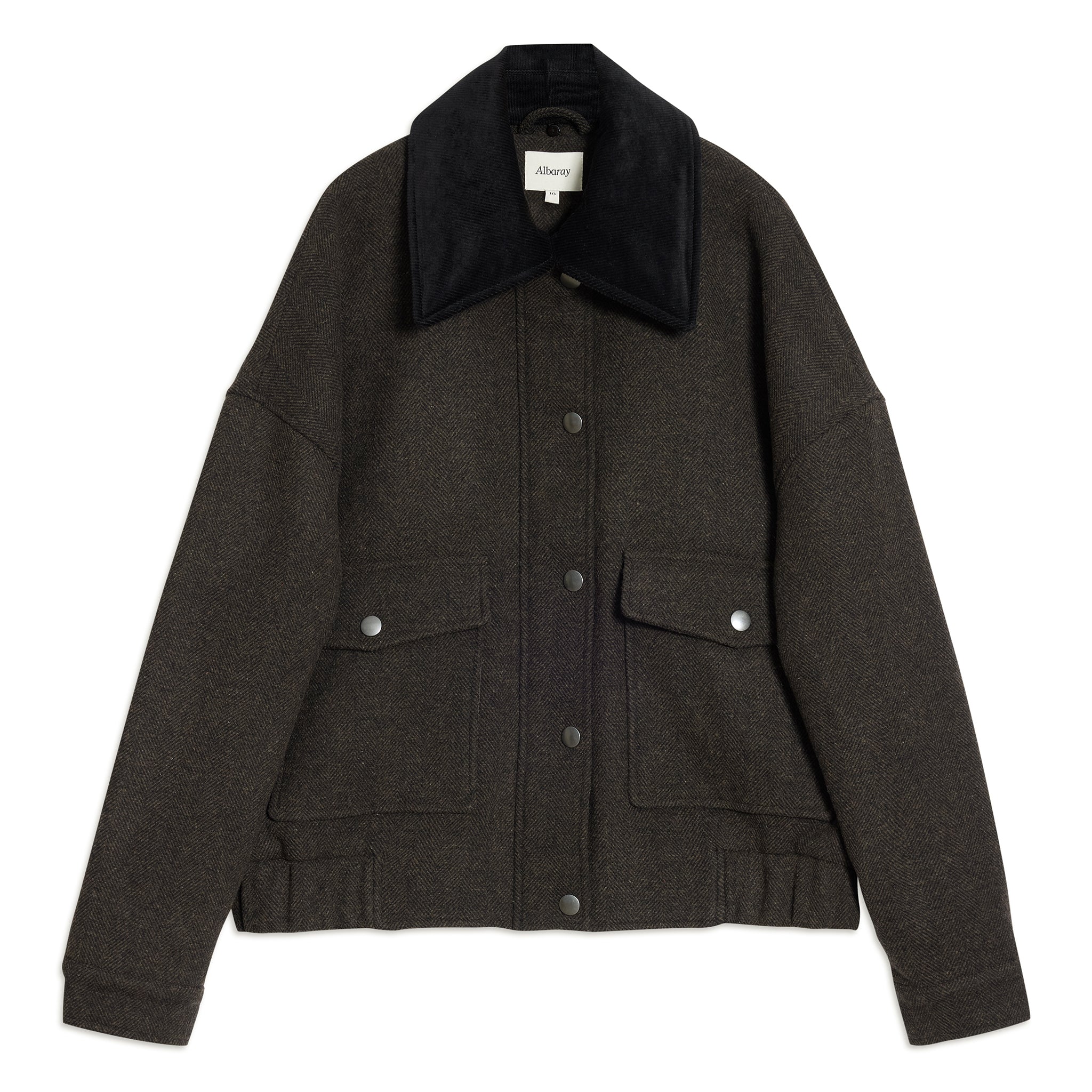 Chocolate Removable Collar Flannel Jacket