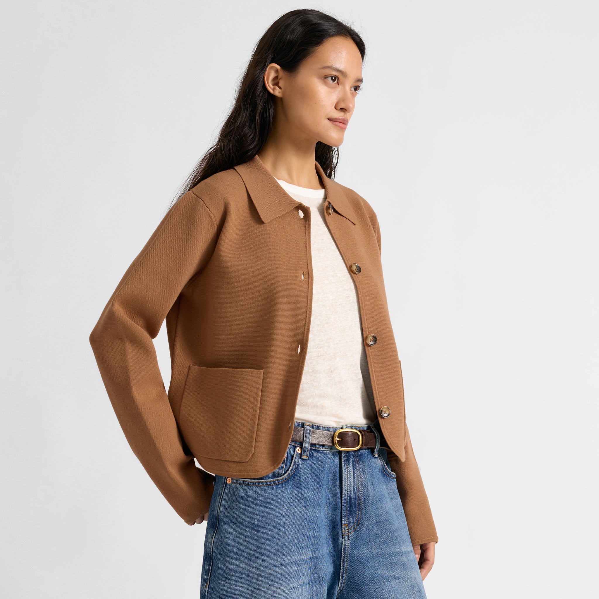 Tan Knitted Jacket - Image 7
