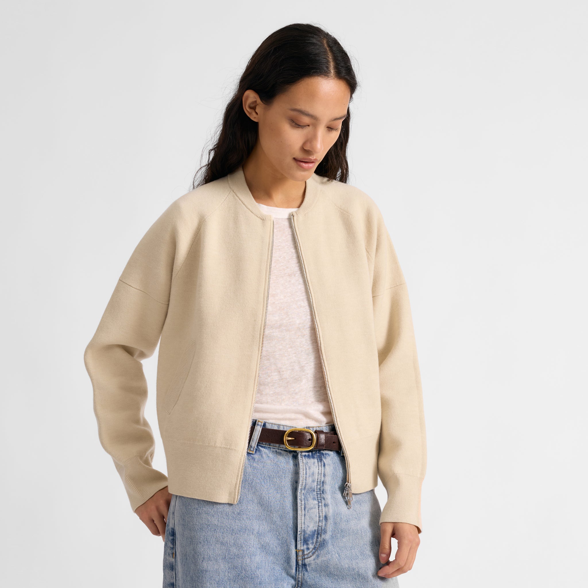 Cream Knitted Bomber - Image 8