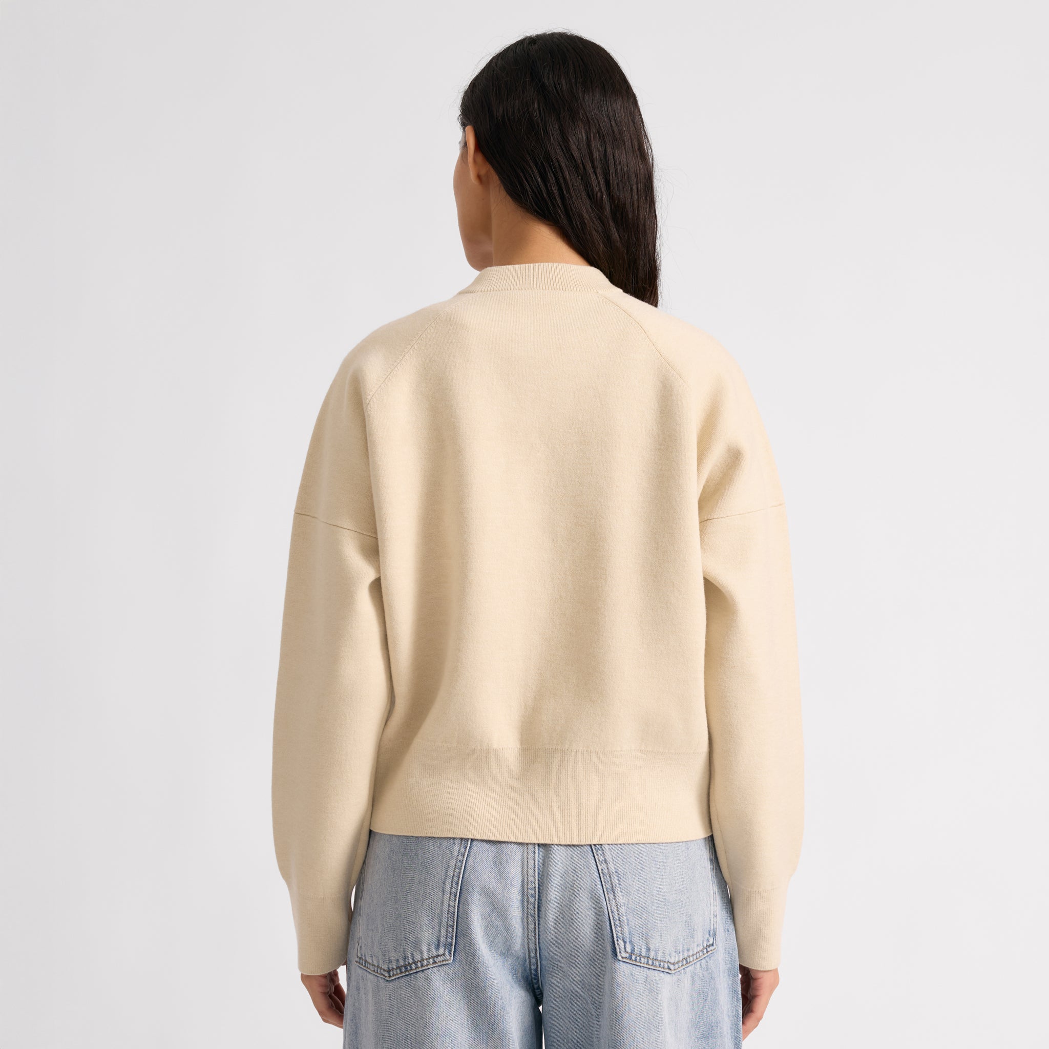 Cream Knitted Bomber